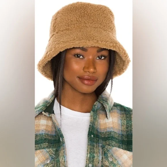 David and Young Teddy Bucket Hat Camel Dark Beige NWOT - Picture 4 of 14